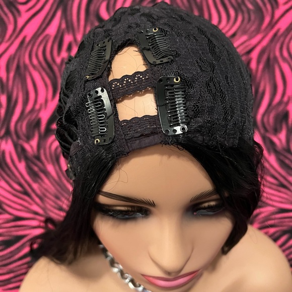 BLACK BONE STRAIGHT NATURAL TEXTURED U-PART WIG // CLIPS HAIR LOSS SOLUTION - Picture 8 of 10